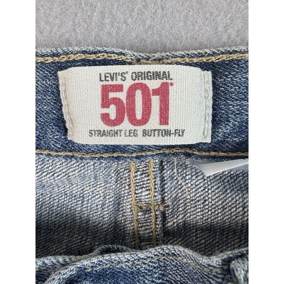 Levis 501 Jeans 34x27 Blue Button Fly Regular Fit Straight Leg Light Tag 34x30 - Picture 9 of 15